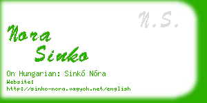 nora sinko business card